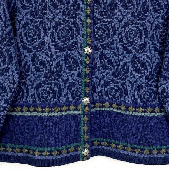 Vintage Nomadic Traders Cardigan Sweater Floral Roses Cottagecore Boho Y2K Large - Picture 5 of 9